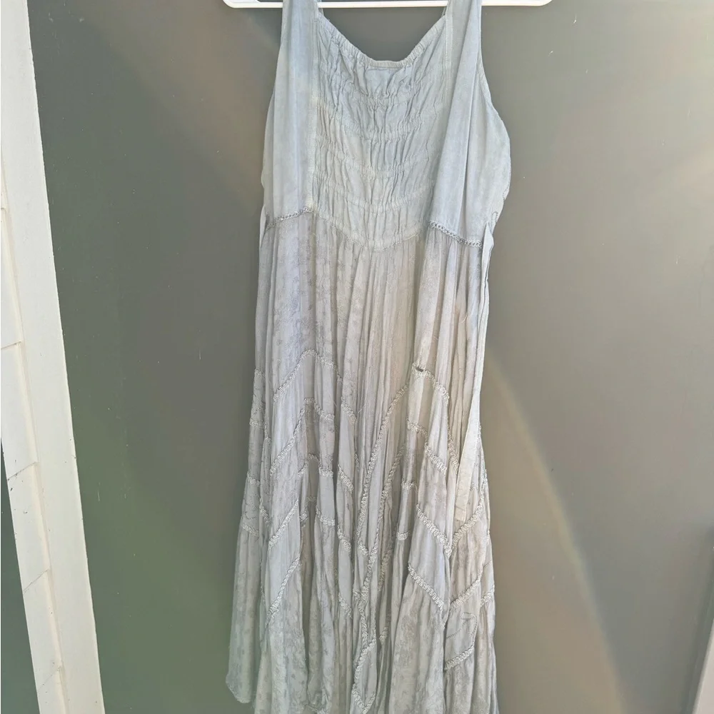 Scully Ash Gray Lace-Up Maxi Dress - Picture 5 of 7